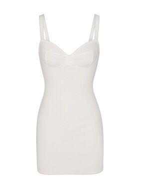 SKIMS Cotton Rib Picot White/Cream Cami Mini Dress Large